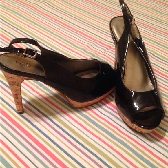 Cato Shoes - Black peep toe heels